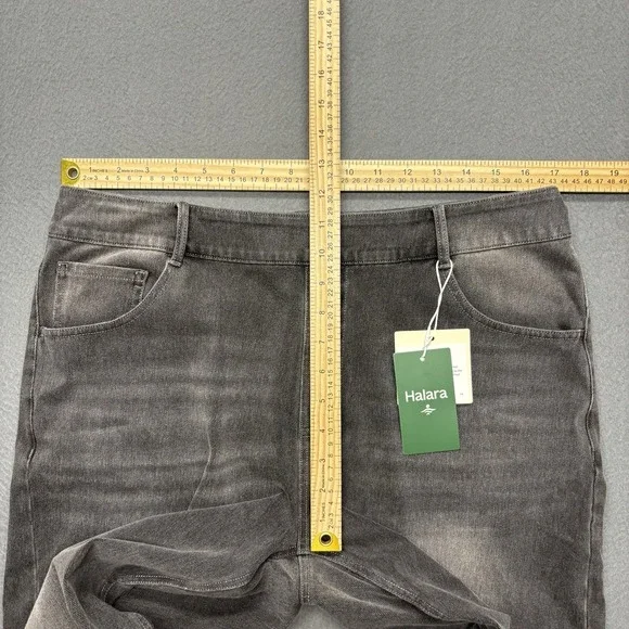 Halara Flex Denim Womens Size XL Gray Wide Leg Baggy Pull On Pants Jeans NWT - Picture 8 of 9